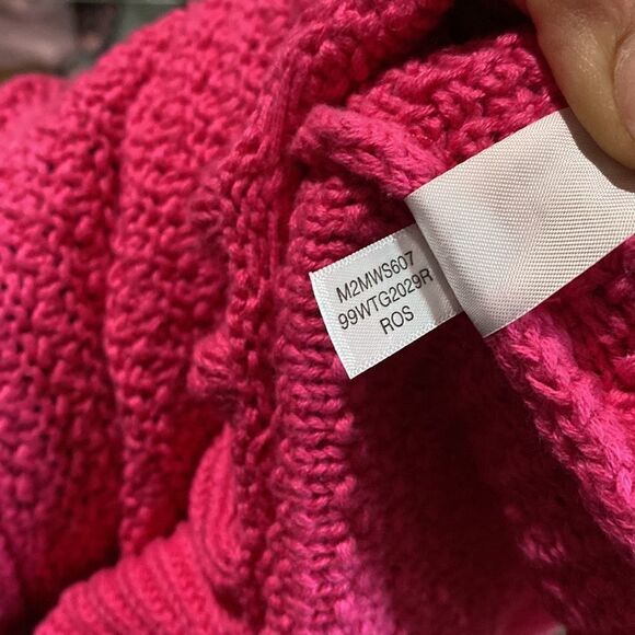 Marc New York Hot Pink Cropped Knit Ruffle Sleeve Blouse - Picture 11 of 11